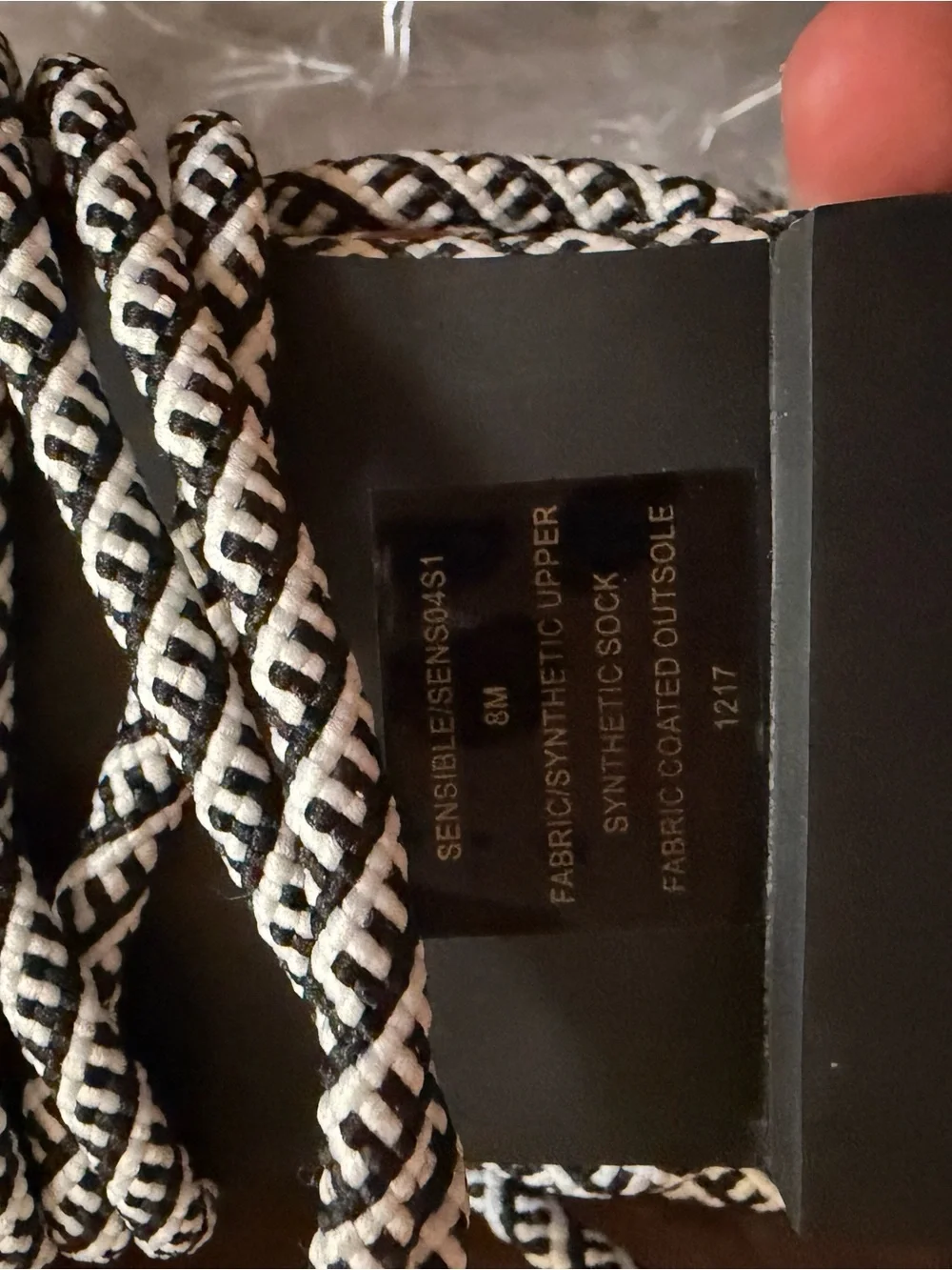 Steve Madden Black and White Braided Lace-Up Sandal
